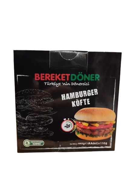 Bereket 90 Gr lık 1 kg yüzde yüz dana Lüx Hamburger Köfte